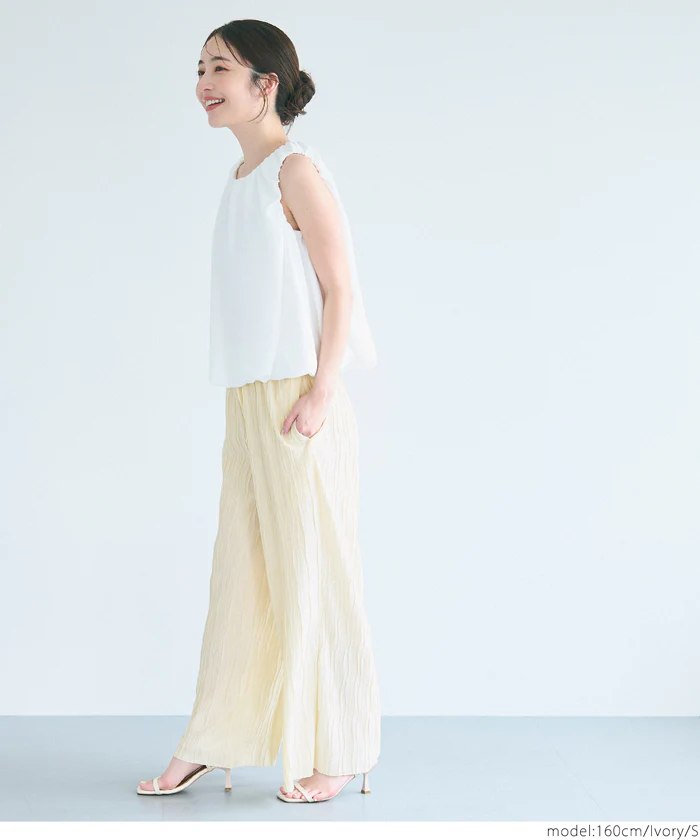 ウェーブプリーツパンツ レディース メール便可 - Image 11