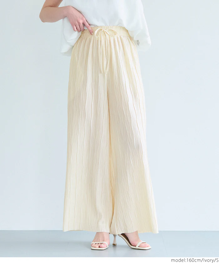 ウェーブプリーツパンツ レディース メール便可 - Image 12