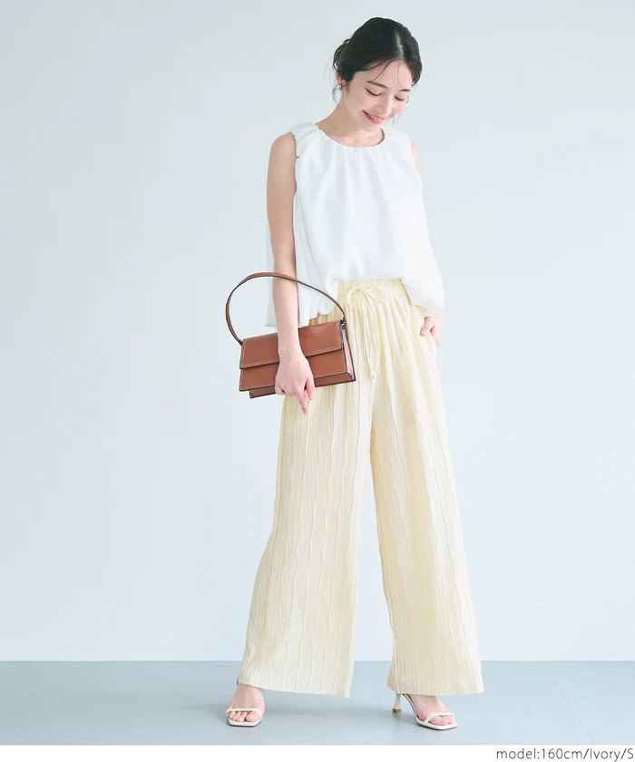 ウェーブプリーツパンツ レディース メール便可 - Image 13