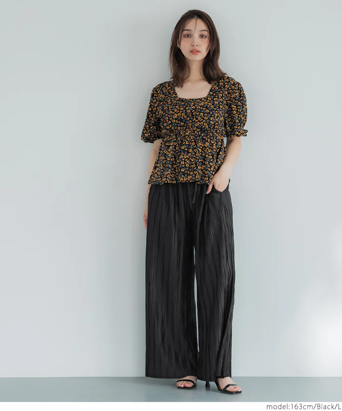 ウェーブプリーツパンツ レディース メール便可 - Image 8
