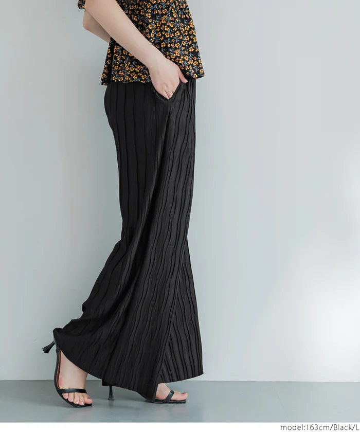 ウェーブプリーツパンツ レディース メール便可 - Image 9