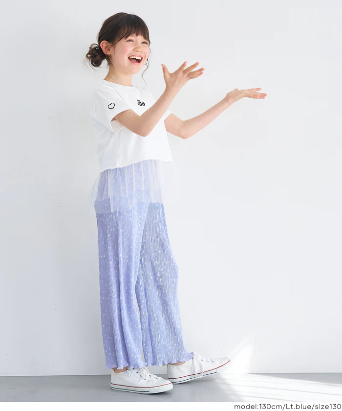 親子お揃い楊柳プリーツドットパンツ キッズ メール便可 - Image 10
