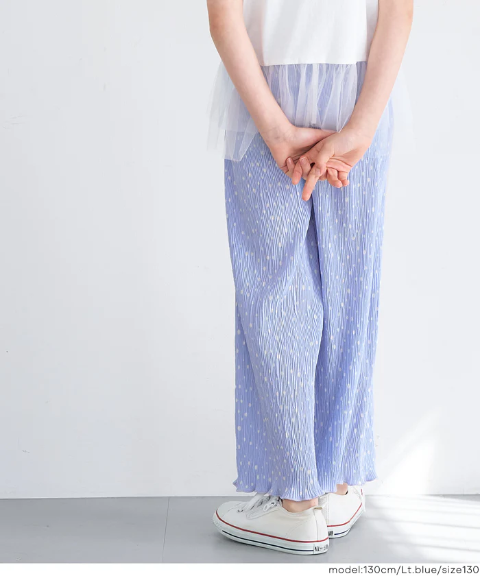 親子お揃い楊柳プリーツドットパンツ キッズ メール便可 - Image 11