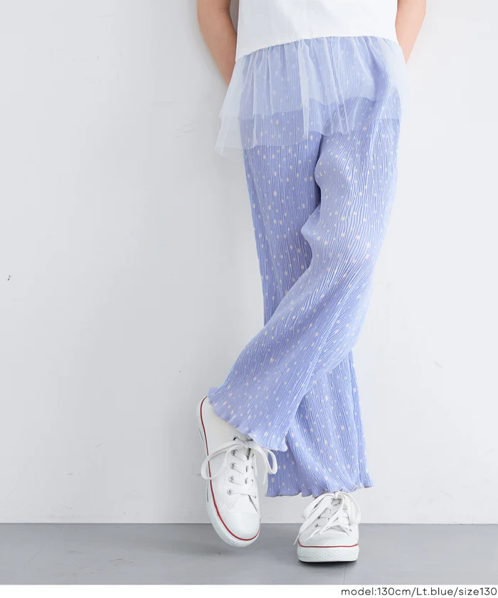 親子お揃い楊柳プリーツドットパンツ キッズ メール便可 - Image 13