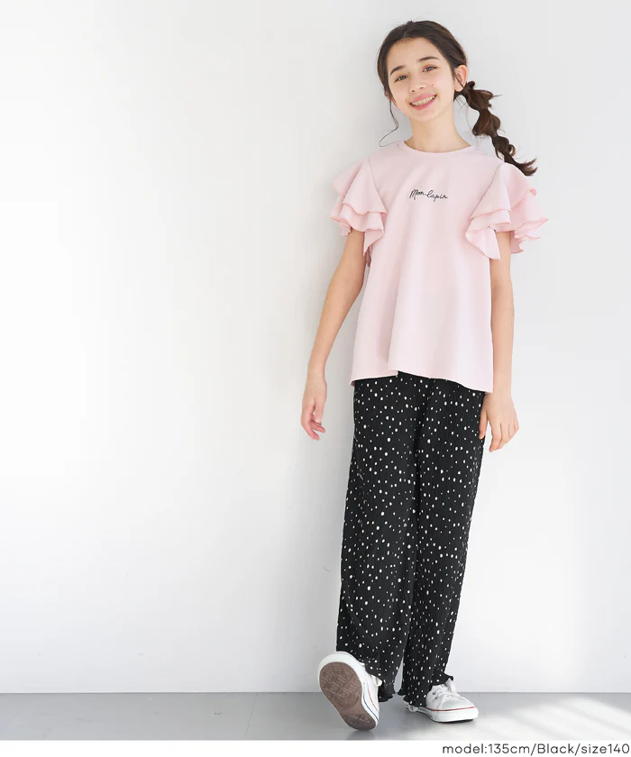 親子お揃い楊柳プリーツドットパンツ キッズ メール便可 - Image 5