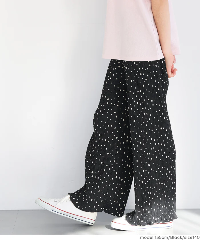 親子お揃い楊柳プリーツドットパンツ キッズ メール便可 - Image 6