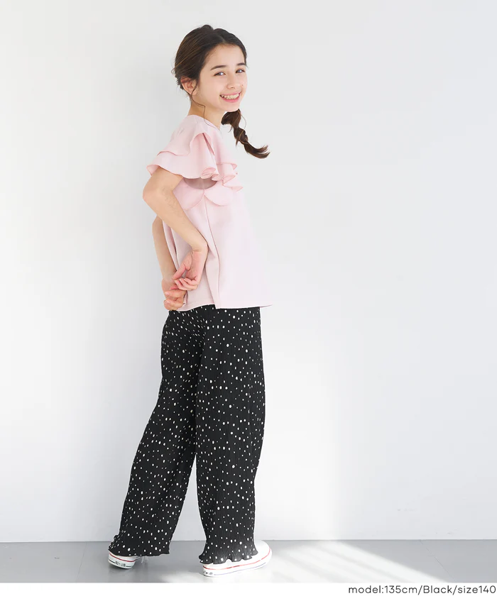 親子お揃い楊柳プリーツドットパンツ キッズ メール便可 - Image 7