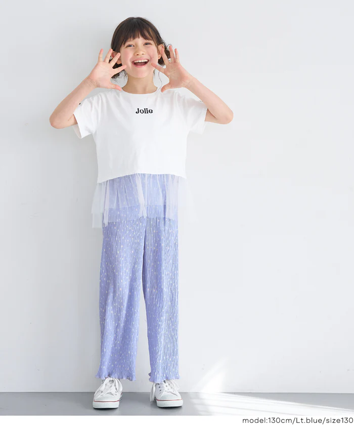 親子お揃い楊柳プリーツドットパンツ キッズ メール便可 - Image 8