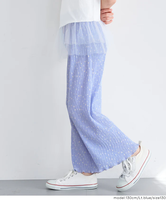 親子お揃い楊柳プリーツドットパンツ キッズ メール便可 - Image 9