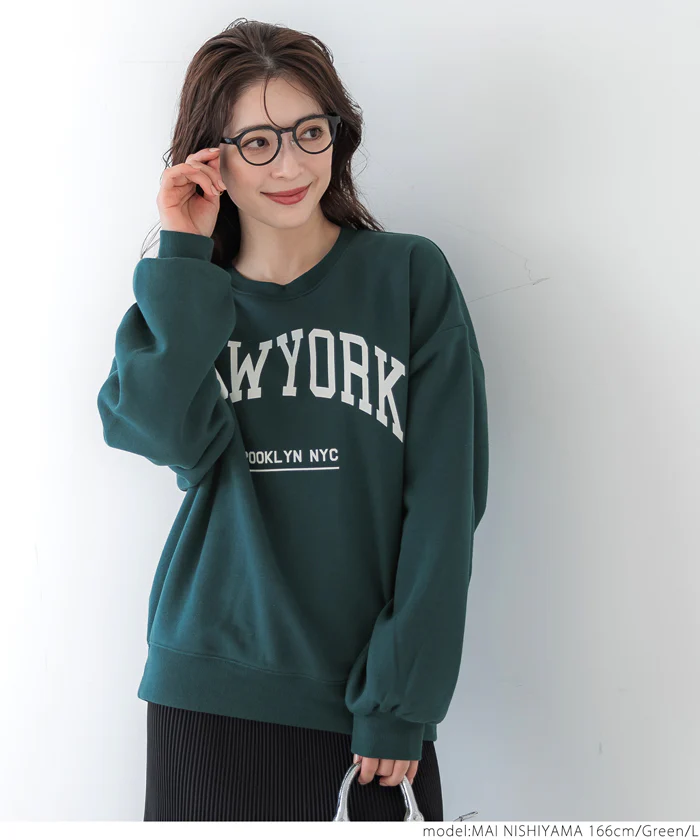 セール★1990円→1290円  ポリエステルコットン裏起毛アソートカレッジスウェットトップス レディース メール便不可 - Image 17