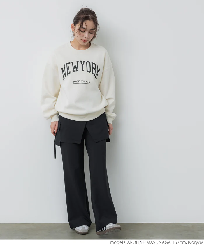 セール★1990円→1290円  ポリエステルコットン裏起毛アソートカレッジスウェットトップス レディース メール便不可 - Image 5