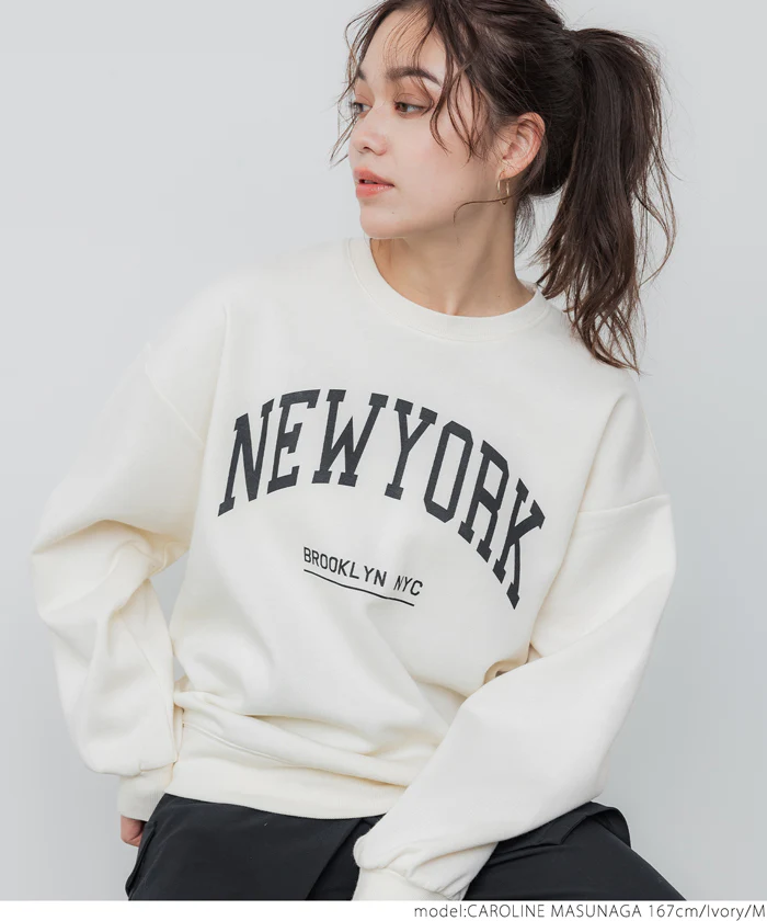 セール★1990円→1290円  ポリエステルコットン裏起毛アソートカレッジスウェットトップス レディース メール便不可 - Image 7