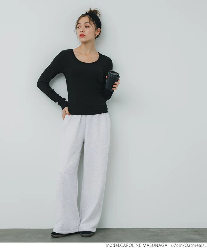 セール★2490円→1490円 裏起毛ワイドパンツ レディース メール便不可 - Image 8