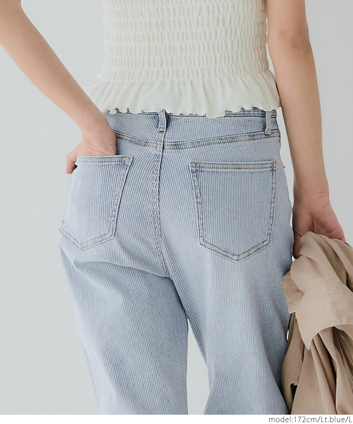 セール★3990円→1490円 テレコ風デニムフレアパンツ レディース メール便不可 coca コカ - Image 10