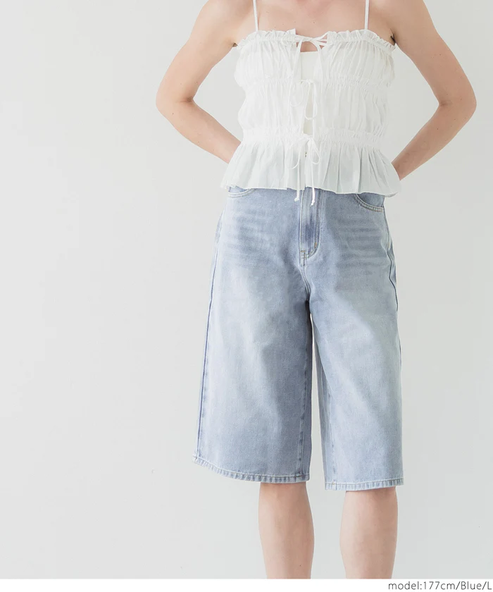 セール ★2990円→550円 デニムバミューダパンツ レディース メール便不可 - Image 7