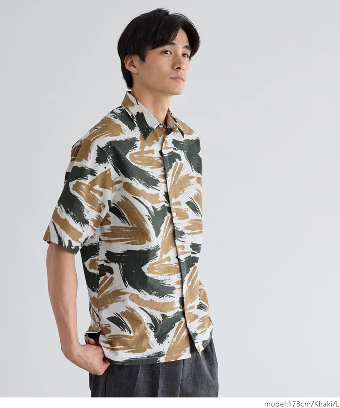 セール★2690円→2490円 柄サッカー半袖シャツ メンズ メール便不可 coca コカ - Image 2