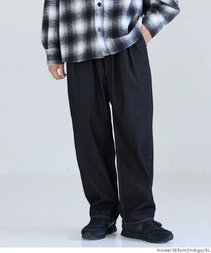 ツータックテーパードデニムパンツ メンズ メール便不可 - Image 3