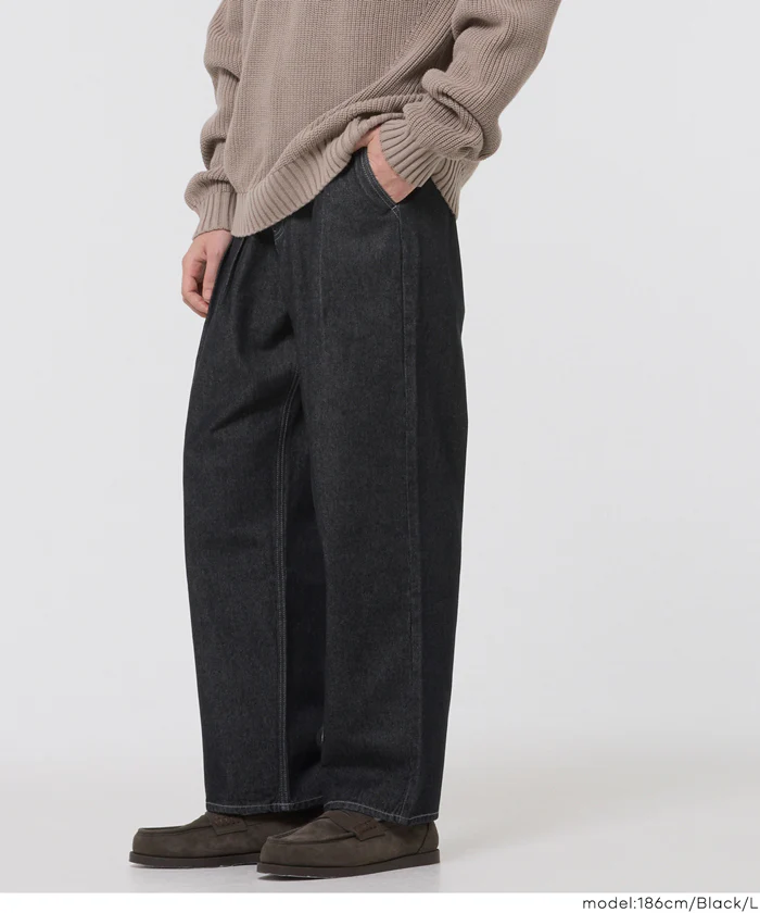 ツータックテーパードデニムパンツ メンズ メール便不可 - Image 8