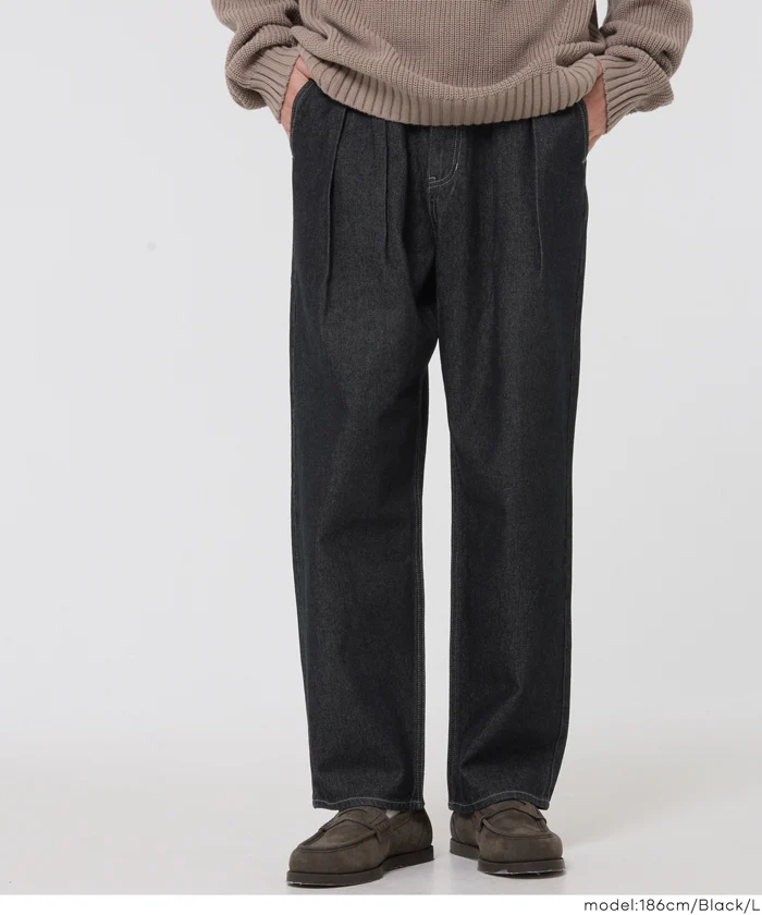 ツータックテーパードデニムパンツ メンズ メール便不可 - Image 9