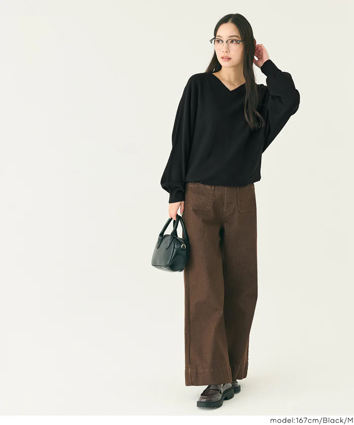 セール★2490円→990円Vネックニットチュニック レディース メール便可 - Image 2