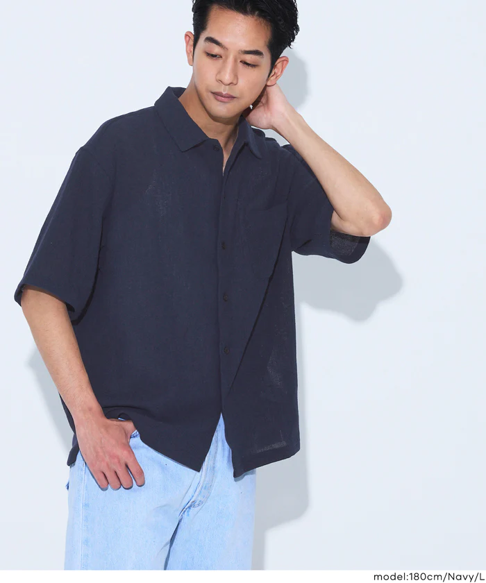 楊柳半袖シャツ メンズ メール便不可 - Image 7