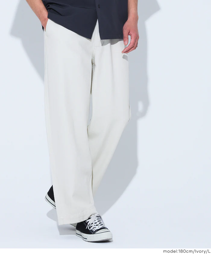 ツイルワイドストレートパンツ メンズ メール便不可 - Image 8