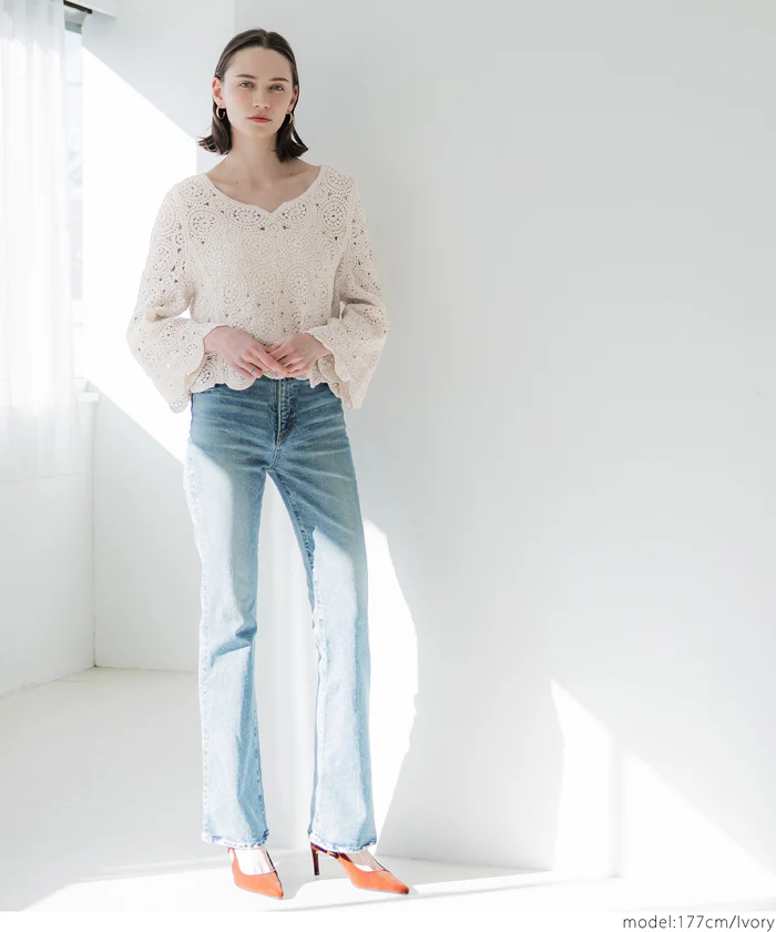 セール ★2990円→990円 フレアスリーブ クロシェトップス レディース メール便不可 - Image 6