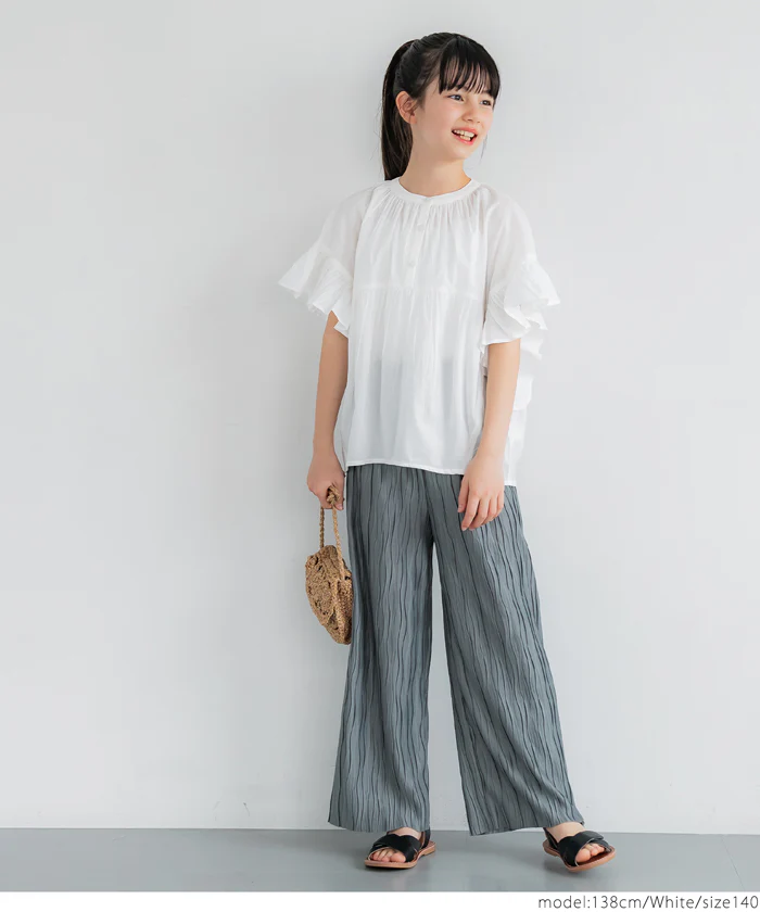 セール★1690円→1290円 親子お揃いガーゼ袖フリルブラウス キッズ メール便可 - Image 14