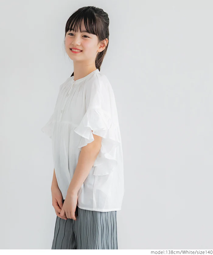 セール★1690円→1290円 親子お揃いガーゼ袖フリルブラウス キッズ メール便可 - Image 15
