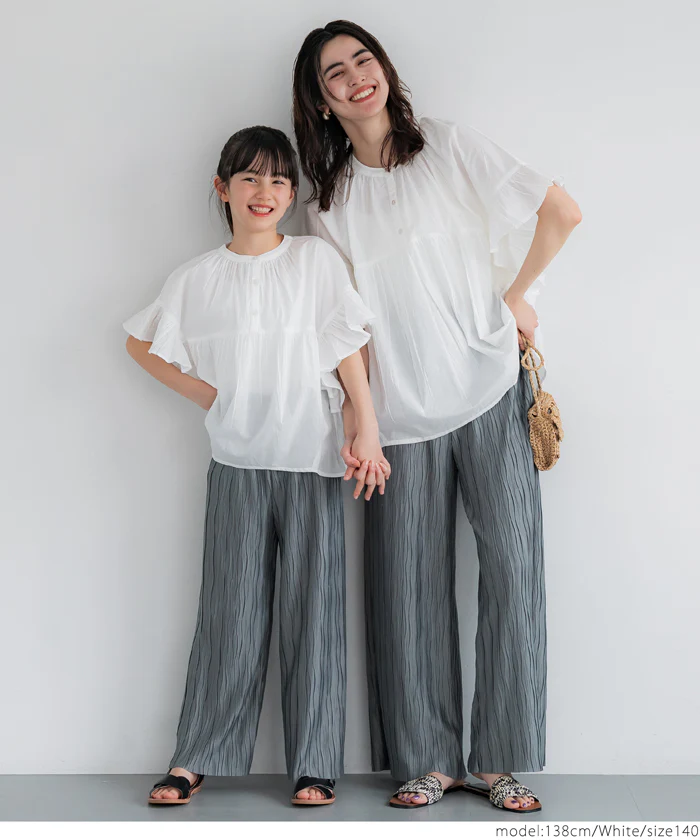 セール★1690円→1290円 親子お揃いガーゼ袖フリルブラウス キッズ メール便可 - Image 16