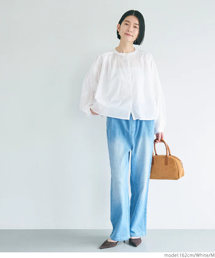 セール★2490円→990円 袖ボリュームクロップドシャツ レディース メール便可 - Image 2