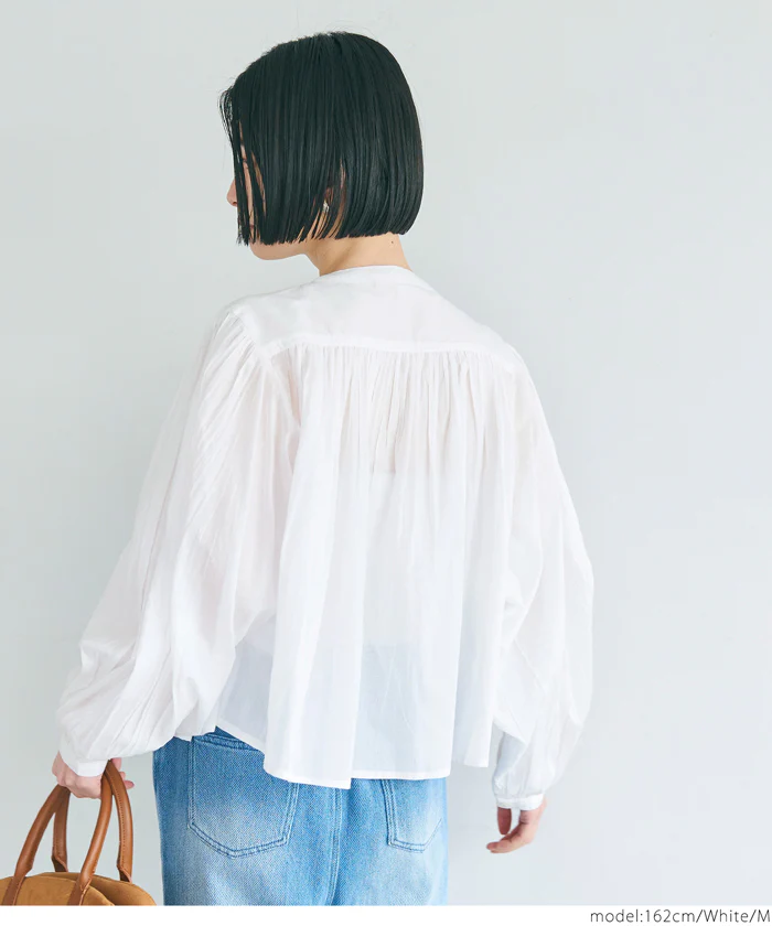 セール★2490円→990円 袖ボリュームクロップドシャツ レディース メール便可 - Image 3