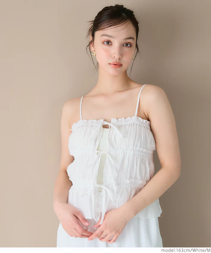 セール★1690円→550円 3連リボンキャミソール レディース メール便不可 - Image 5