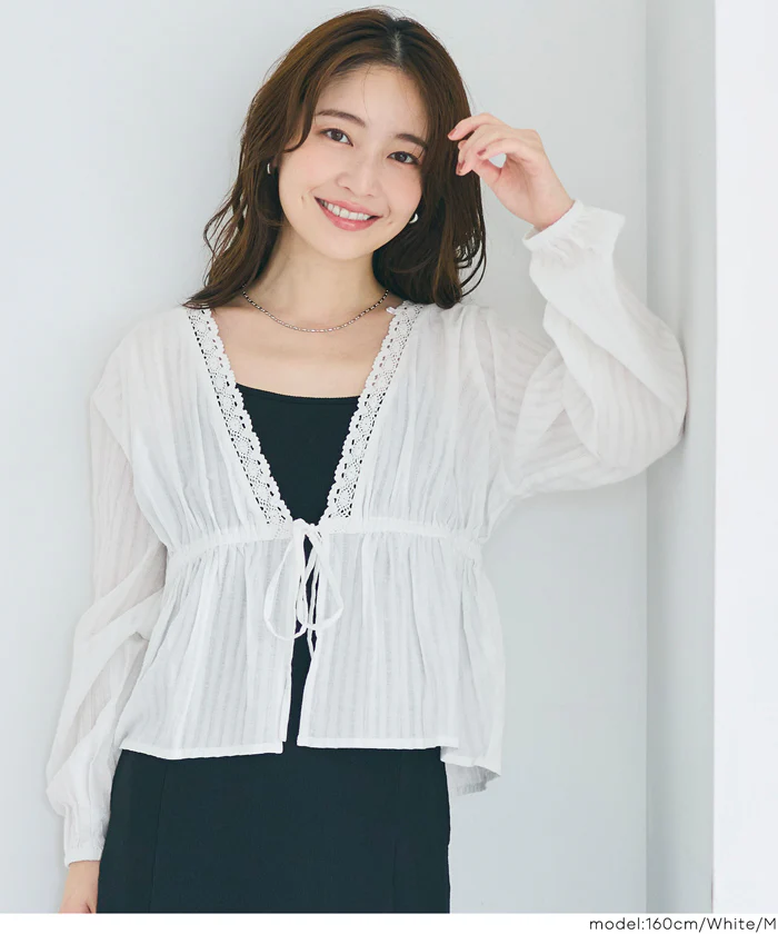 セール★1990円→1490円 コットンドビーストライプブラウス レディース メール便不可 - Image 2