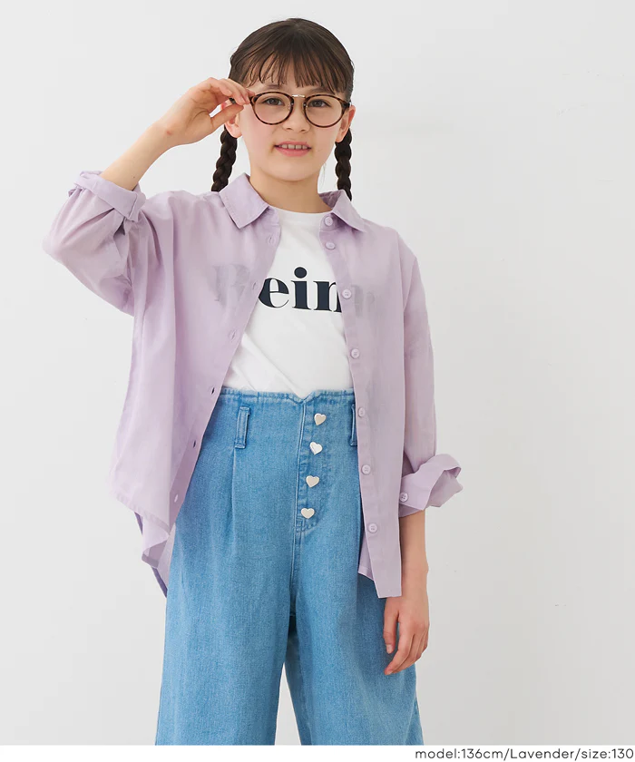 親子お揃いガーゼシャツ キッズ メール便可 - Image 12