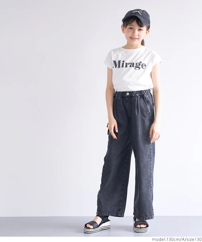 WEB限定セール★790円→110円 親子お揃いフレンチスリーブロゴプリントTシャツ キッズ メール便可 coca コカ - Image 2