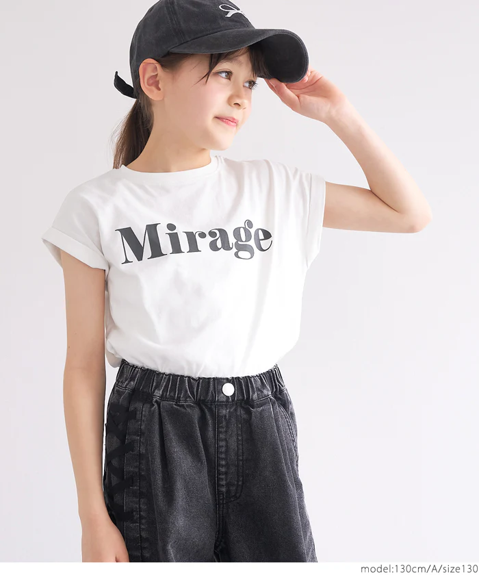 WEB限定セール★790円→110円 親子お揃いフレンチスリーブロゴプリントTシャツ キッズ メール便可 coca コカ - Image 3
