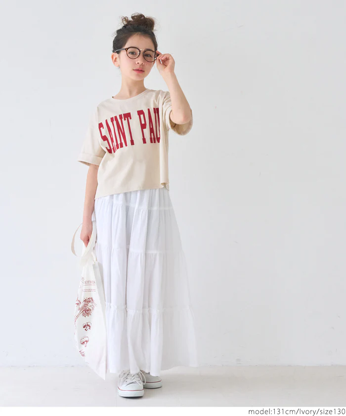 セール★790円→550円 親子お揃いクロップド丈ロールアッププリントTシャツ キッズ メール便可 - Image 14