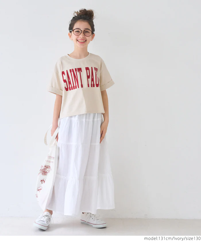 セール★790円→550円 親子お揃いクロップド丈ロールアッププリントTシャツ キッズ メール便可 - Image 16