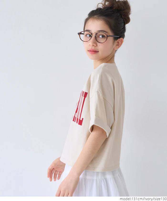 セール★790円→550円 親子お揃いクロップド丈ロールアッププリントTシャツ キッズ メール便可 - Image 17