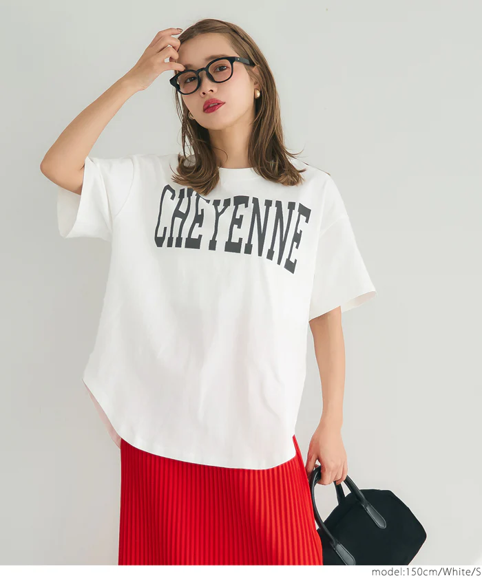 セール★1290円→990円 テールカットカレッジビッグTシャツ レディース メール便不可 - Image 2