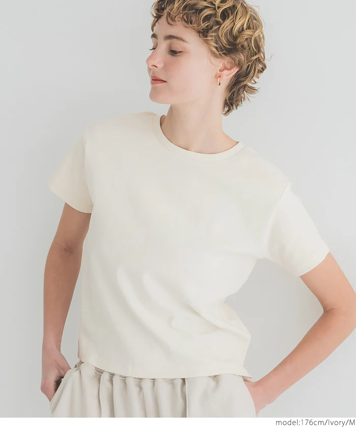コットンスムースコンパクトTシャツ レディース メール便不可 - Image 9
