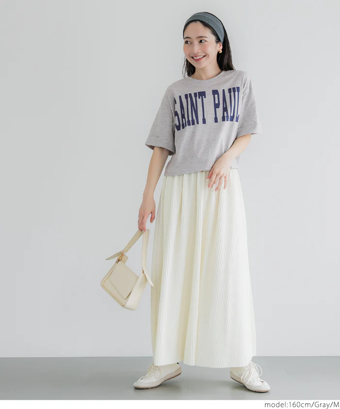セール★990円→550円 クロップド丈ロールアッププリントTシャツ レディース メール便不可 - Image 11