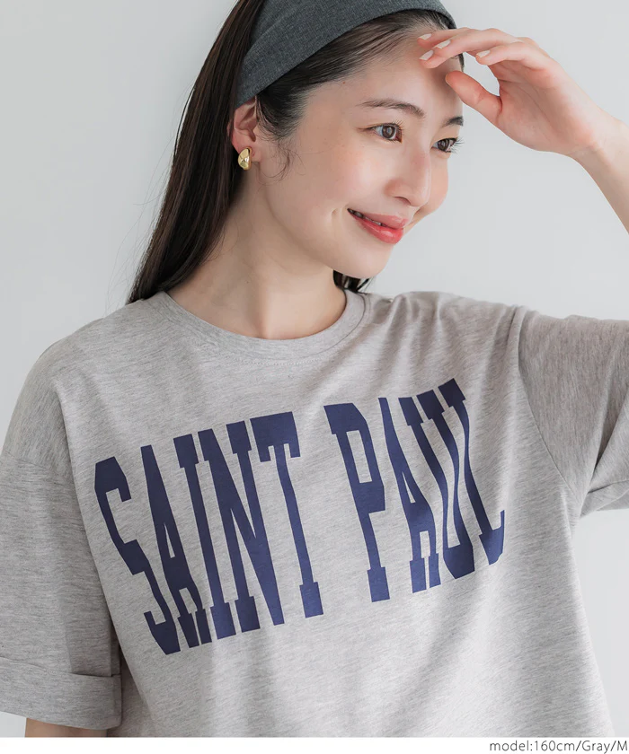 セール★990円→550円 クロップド丈ロールアッププリントTシャツ レディース メール便不可 - Image 14