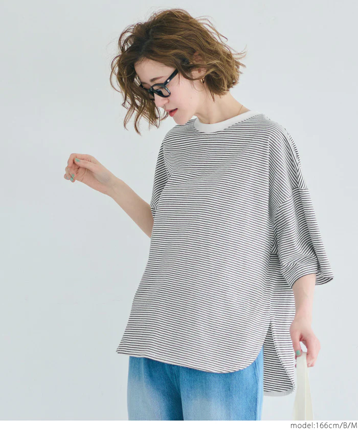 セール★1290円→550円 OE天竺5部袖ビッグTシャツ レディース メール便可 - Image 12