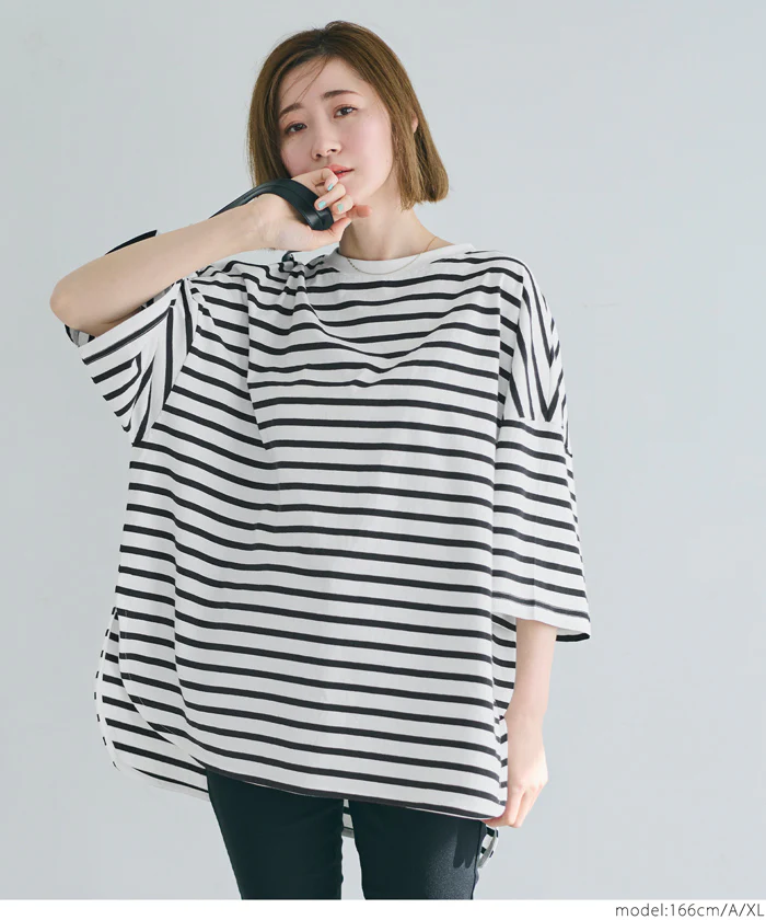 セール★1290円→550円 OE天竺5部袖ビッグTシャツ レディース メール便可 - Image 7