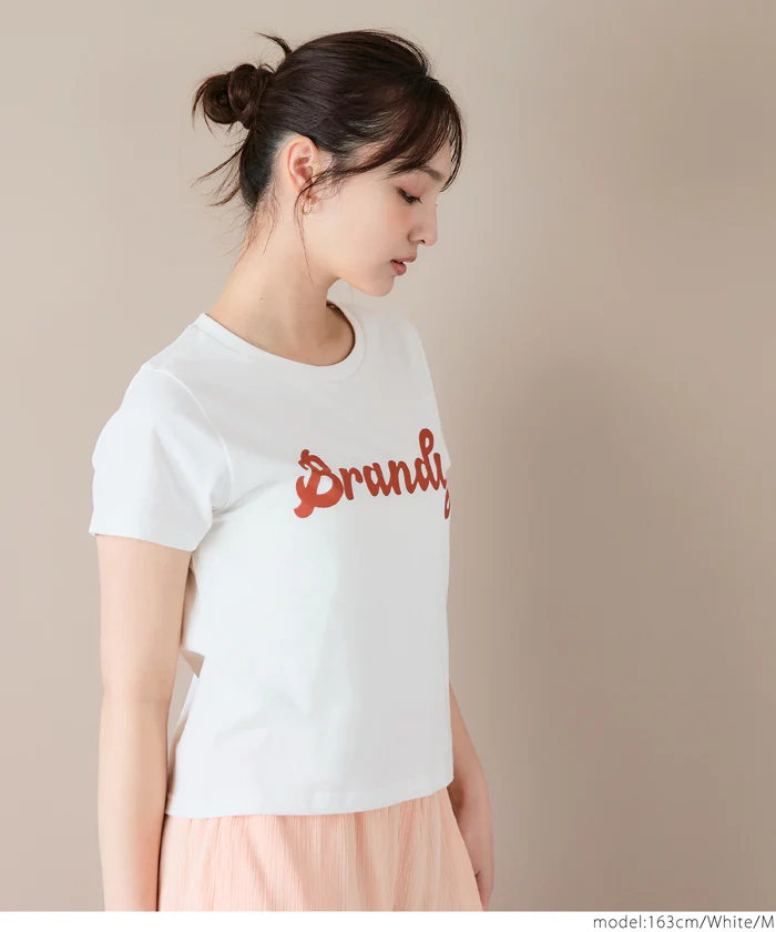セール★990円→550円 OE天竺コンパクトロゴプリントTシャツ レディース メール便可 - Image 3
