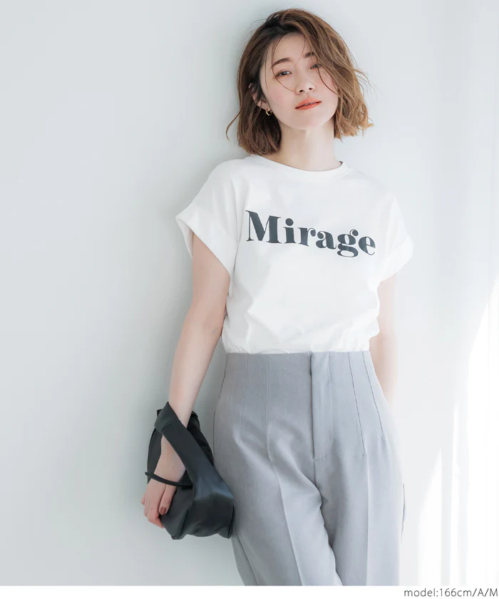 セール★990円→550円 フレンチスリーブロゴプリントTシャツ レディース メール便不可 - Image 5