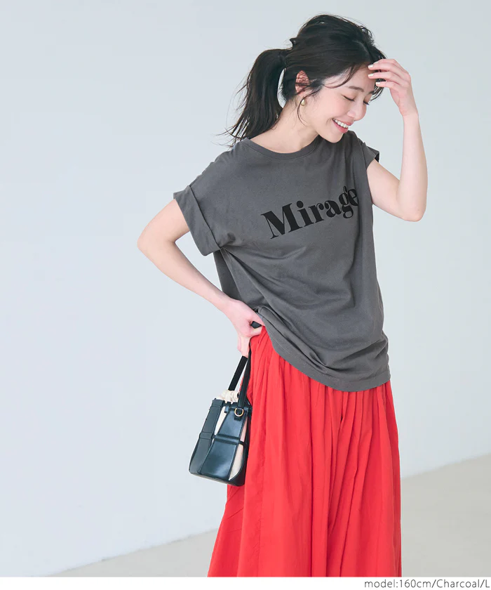 セール★990円→550円 フレンチスリーブロゴプリントTシャツ レディース メール便不可 - Image 7