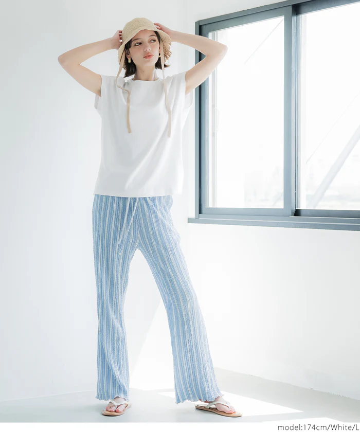 セール★990円→550円 スムースフレンチスリーブTシャツ レディース メール便不可 - Image 6